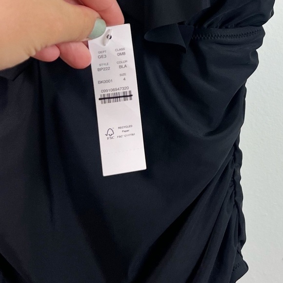 NWT J. Crew Ruched ruffle one-piece swimsuit in Black - Picture 5 of 8